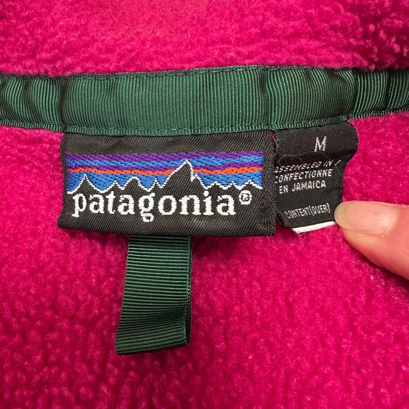 Vintage Y2K Patagonia Synchilla Magenta Fleece Sweatshirt - Women's Medium - Picture 6 of 7